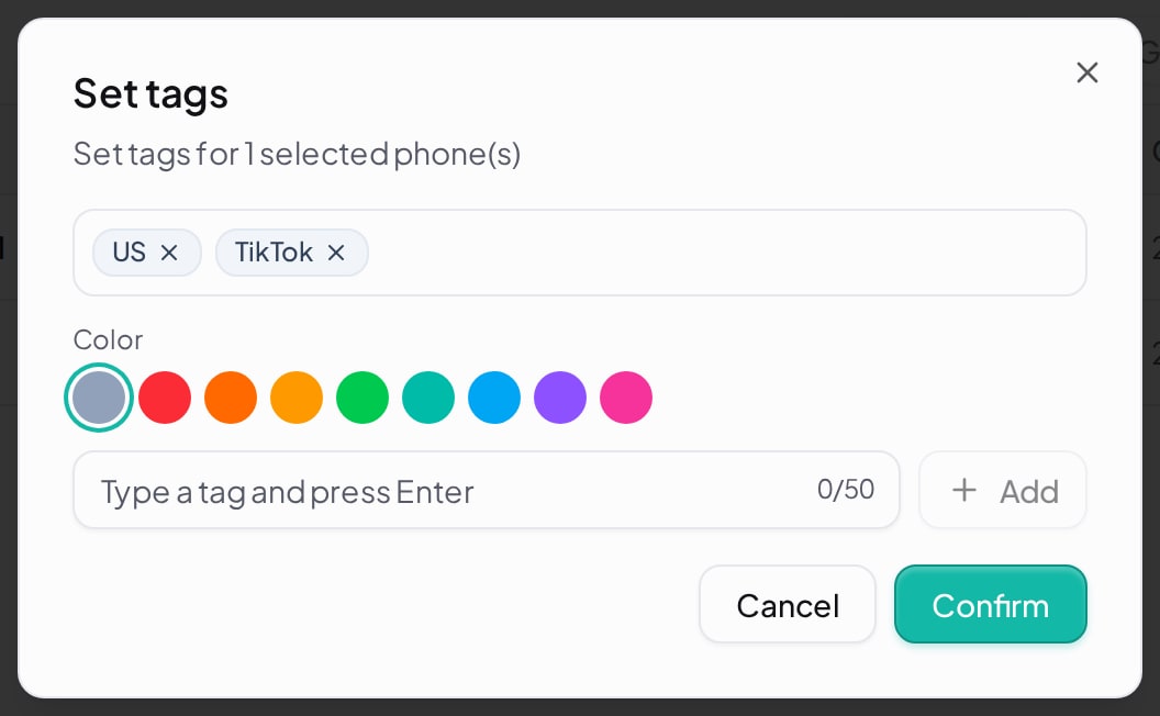 Set tags