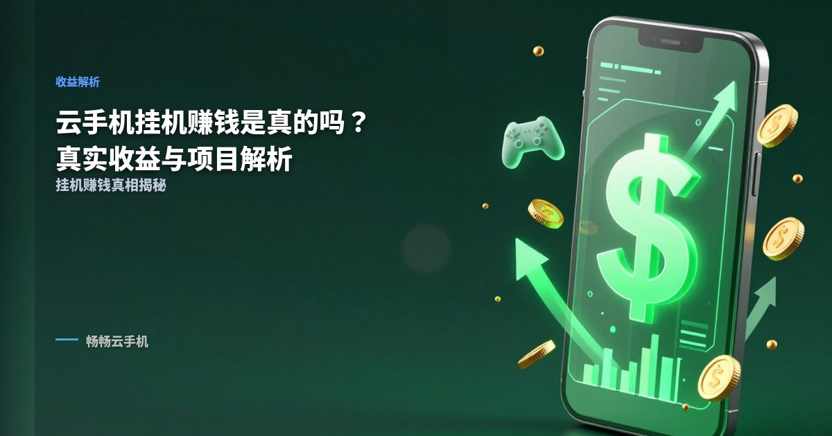 云手机挂机赚钱是真的吗?真实收益与项目解析