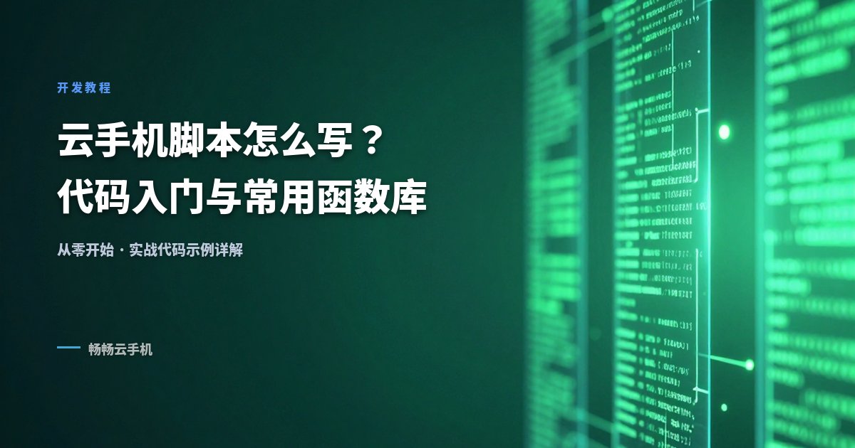 云手机脚本怎么写？代码入门与常用函数库