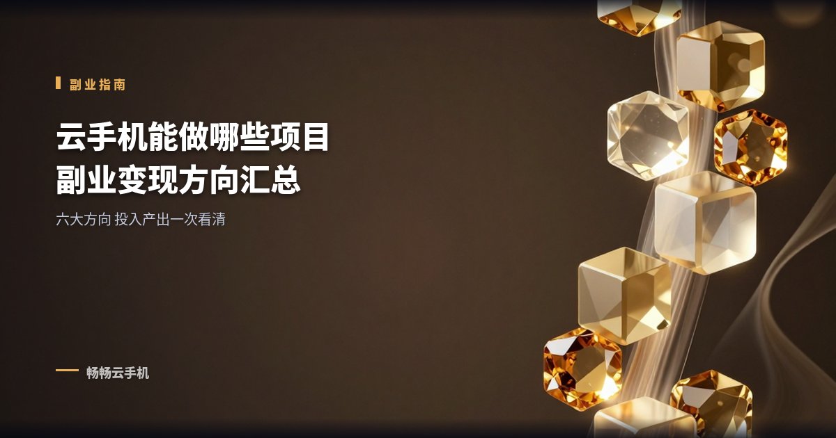 云手机能做哪些项目:副业变现方向汇总!
