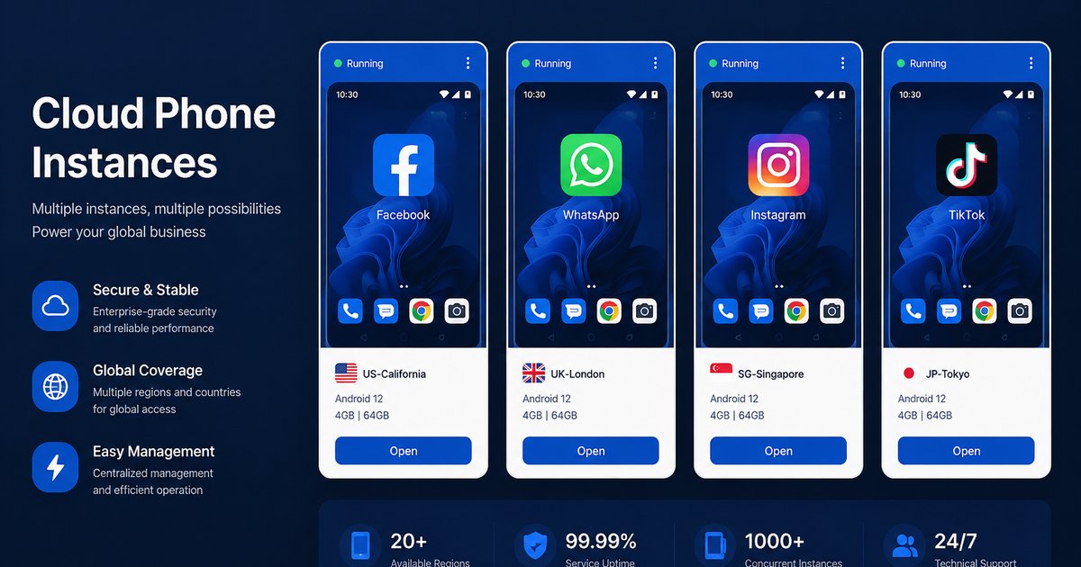 ChangChang Cloud Phone multi-account management interface