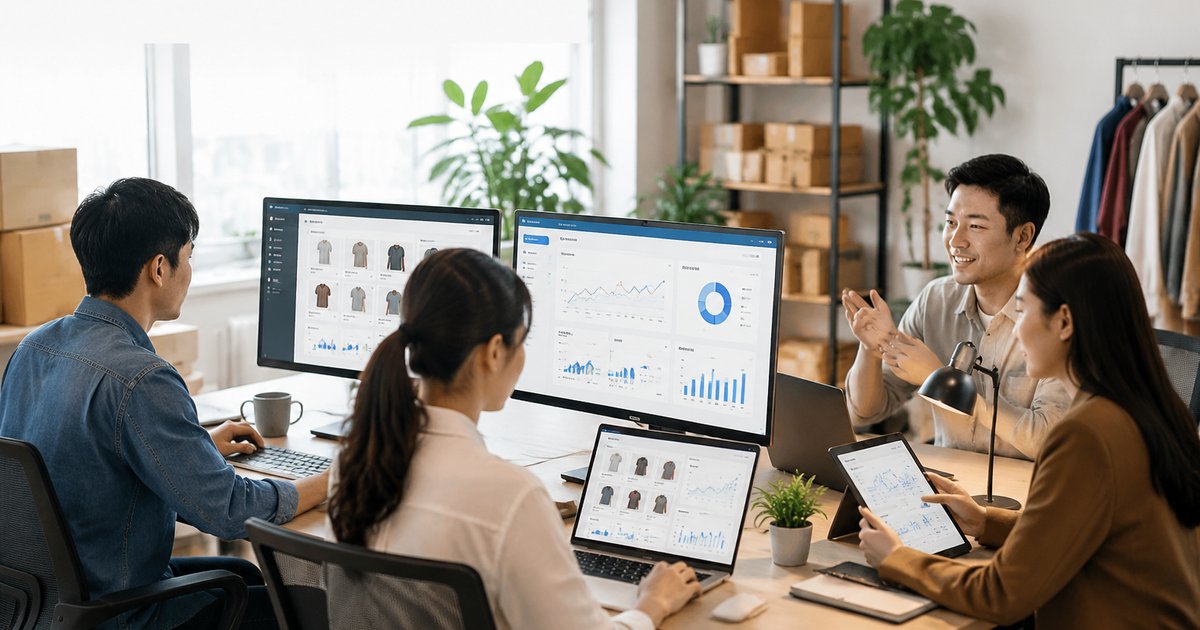 Cross-border e-commerce team managing multiple stores