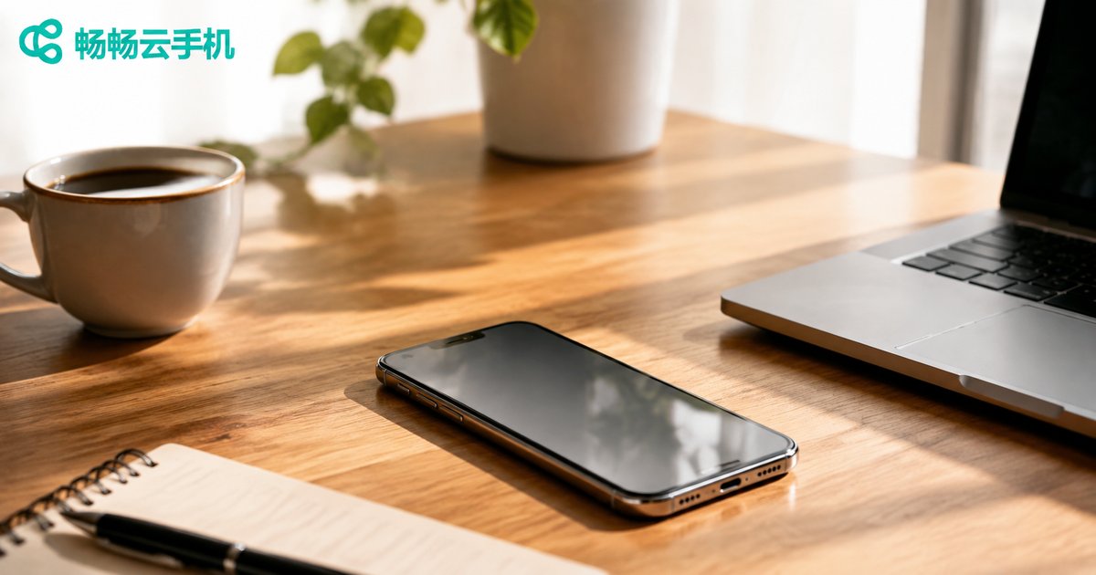 Cinematic workspace with smartphone