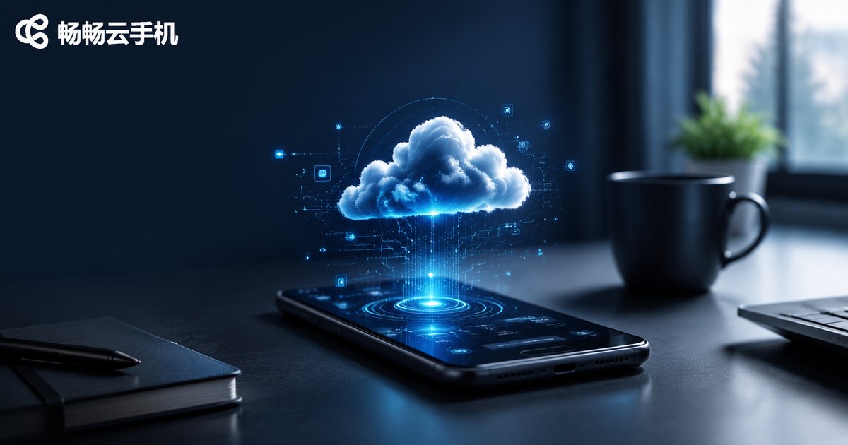 Modern workspace with smartphone cloud interface