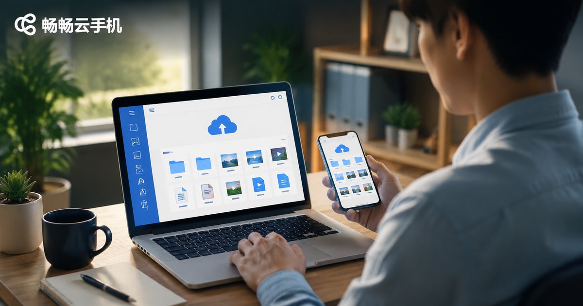 Person organizing cloud phone data before expiration