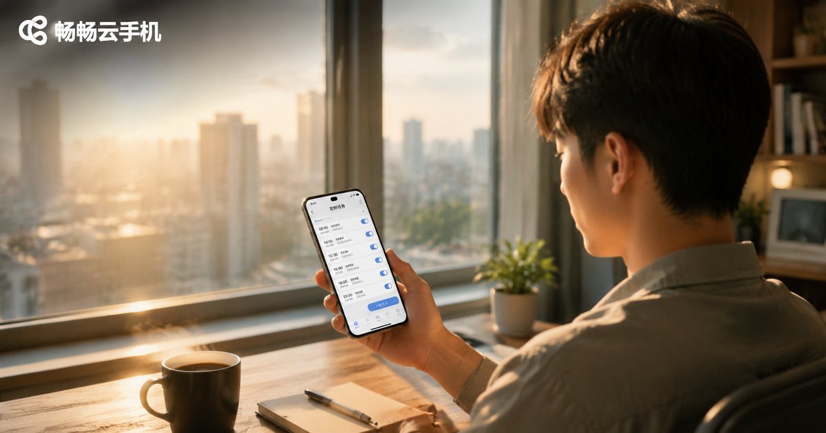 云手机定时任务设置 - Cloud phone scheduled task setup hero image