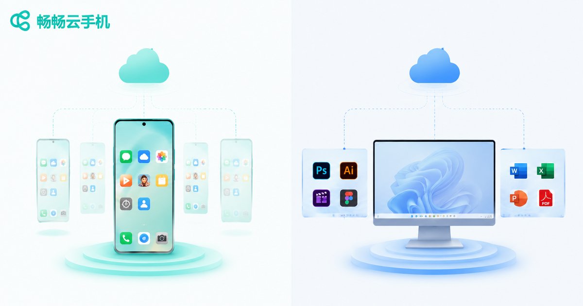 云手机与云电脑架构对比信息图