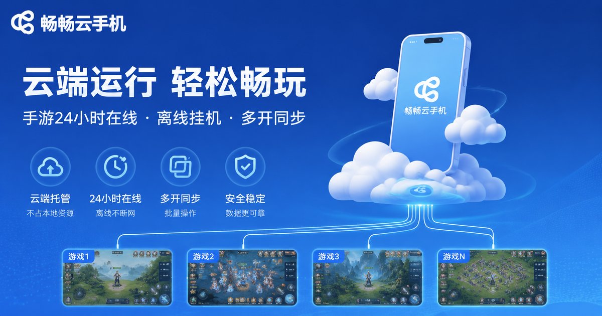 畅畅云手机云端多开挂机示意图
