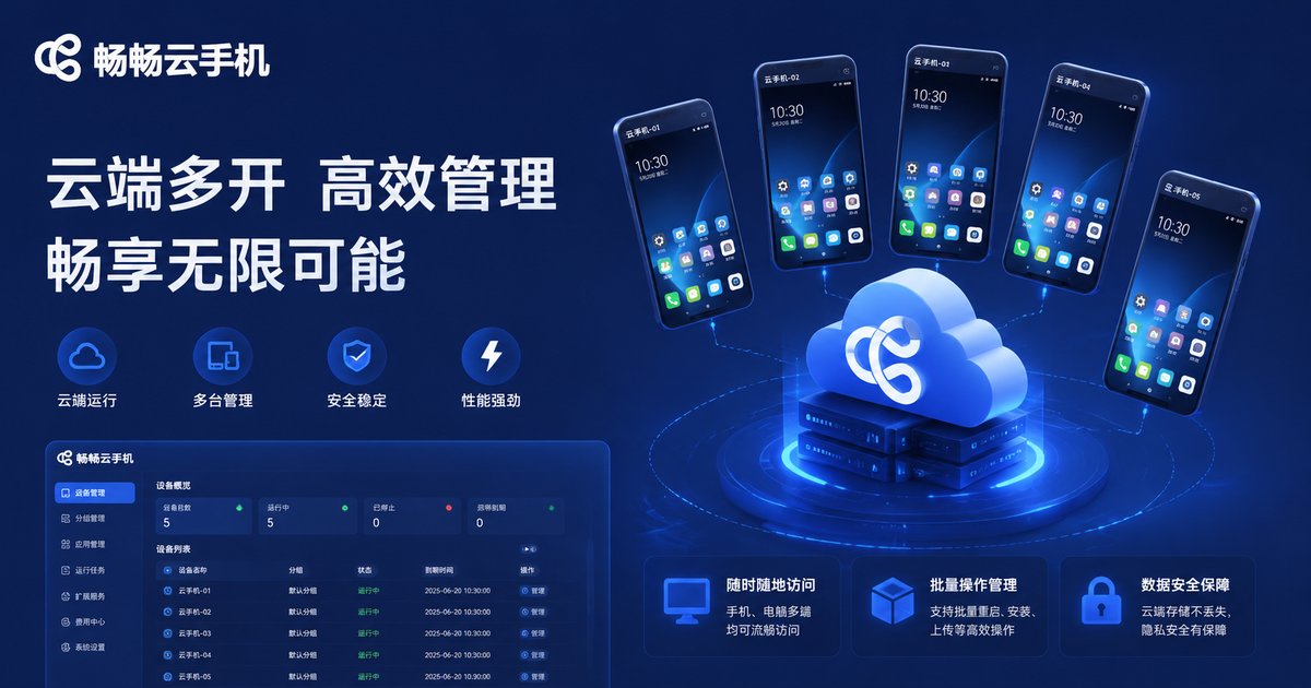 畅畅云手机矩阵管理界面展示