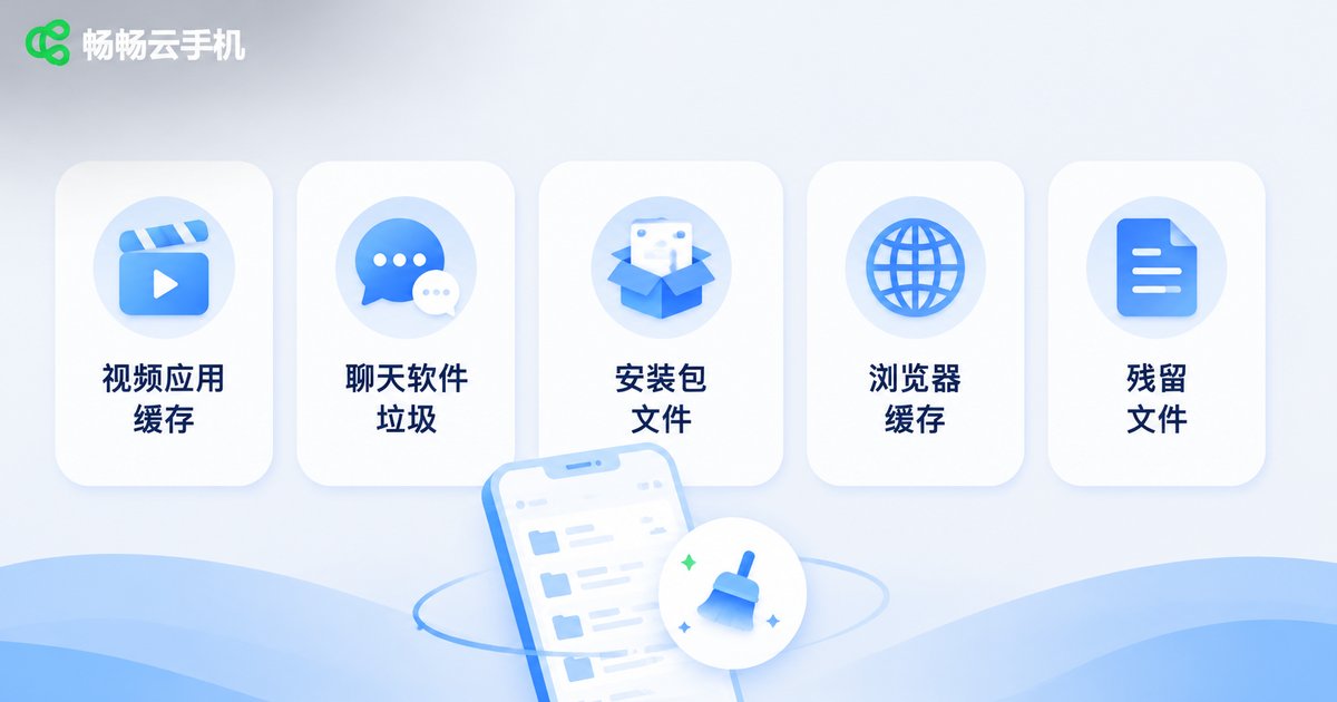 云手机缓存和垃圾文件的五大来源信息图