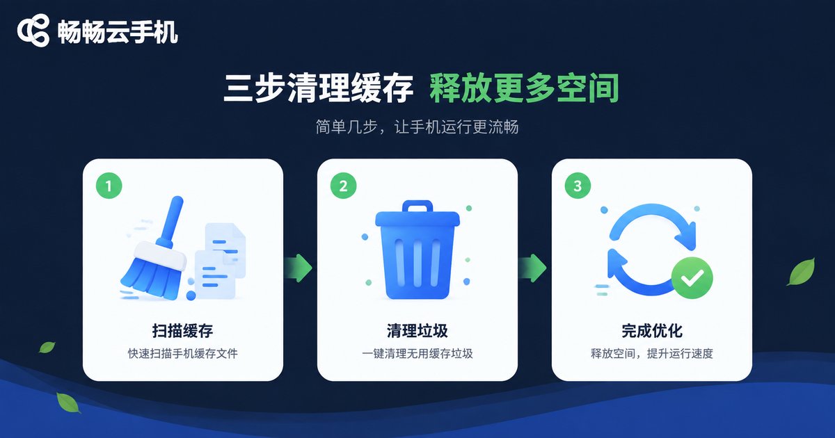 云手机缓存清理三步法信息图