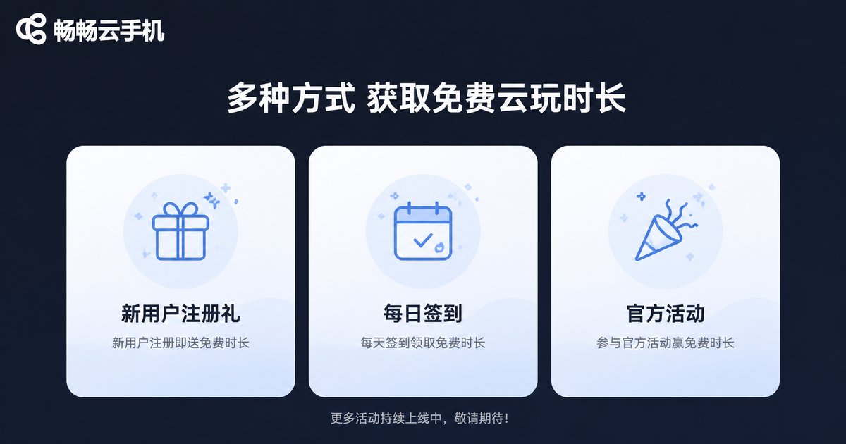 三种免费试玩时长获取方法信息图