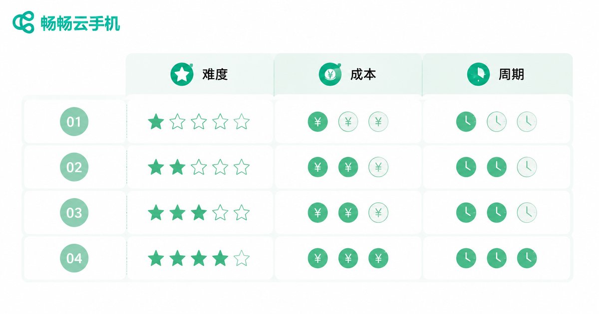 四大项目难度成本周期对比信息图