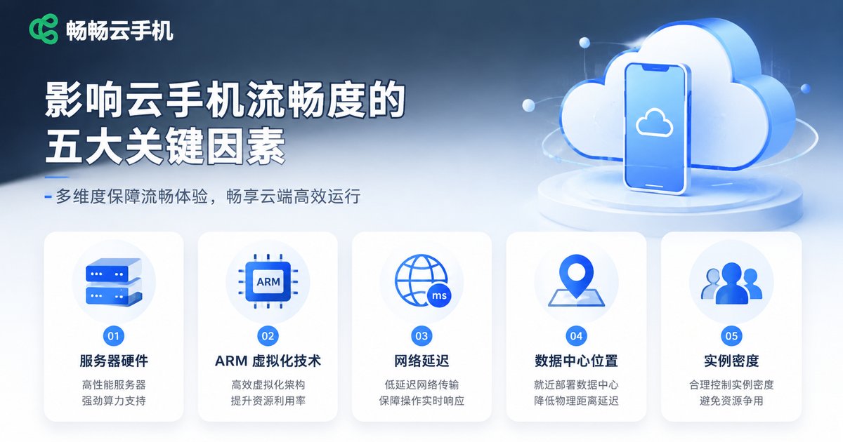 影响云手机流畅度的五大因素信息图