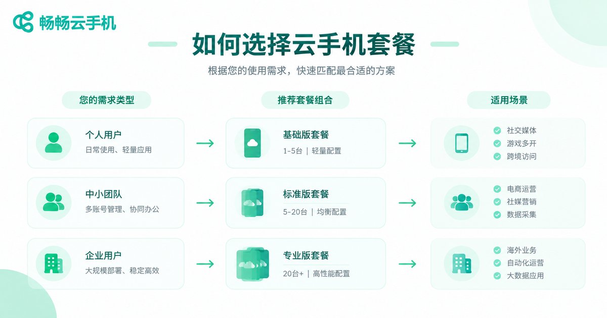 云手机套餐选择指南信息图