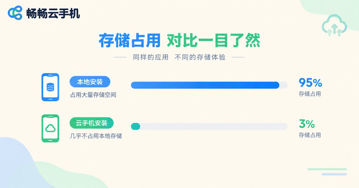 本地安装与云手机安装的存储占用对比