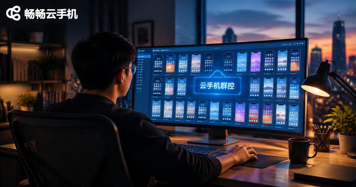 操作员在大屏前进行云手机群控批量管理