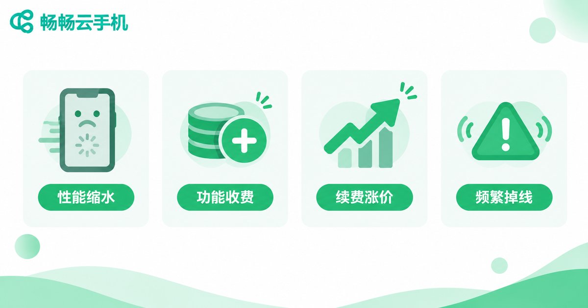 低价云手机套餐隐藏成本信息图