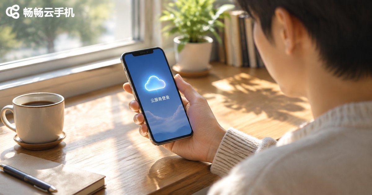 窗边用手机登录云服务的场景照片