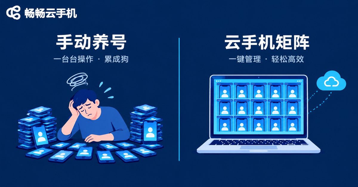 手动养号与云手机矩阵效率对比图