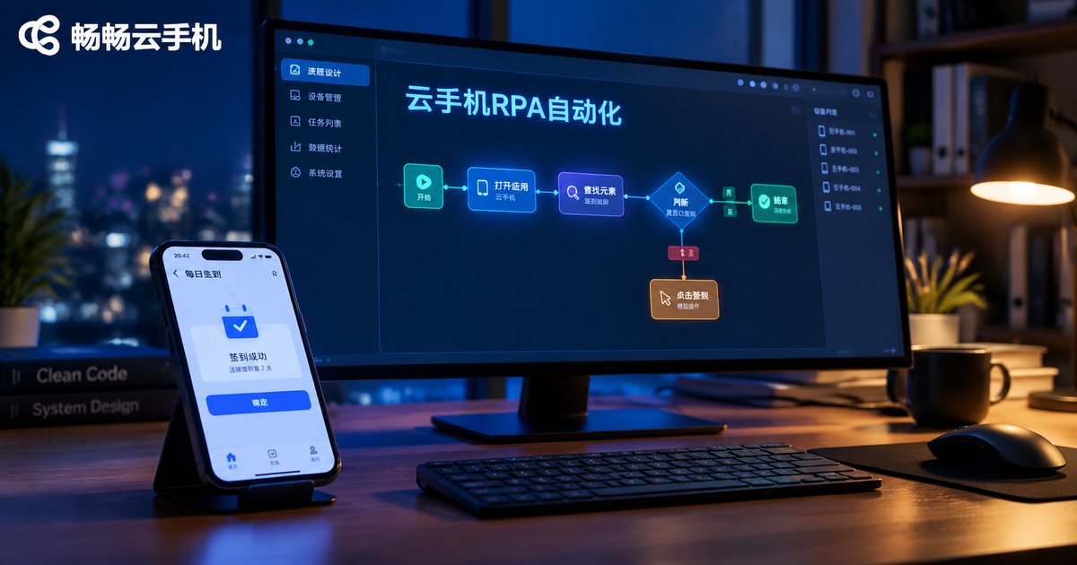 开发者夜晚工作台上通过云手机与RPA脚本自动执行APP任务