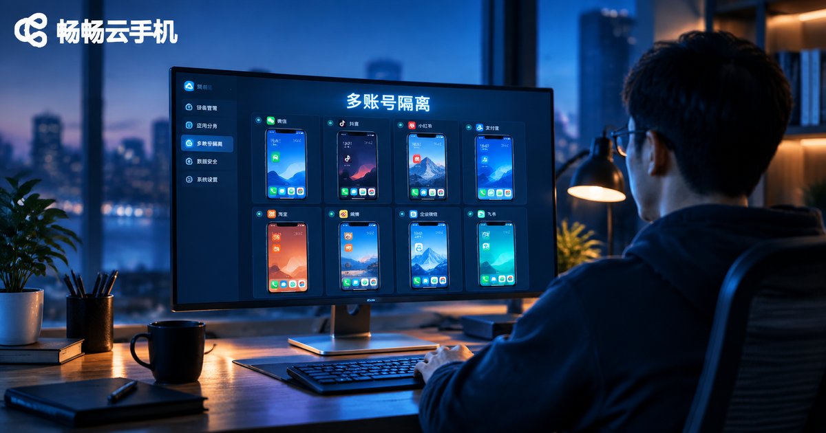 办公场景中通过云手机大屏统一管理多个独立账号