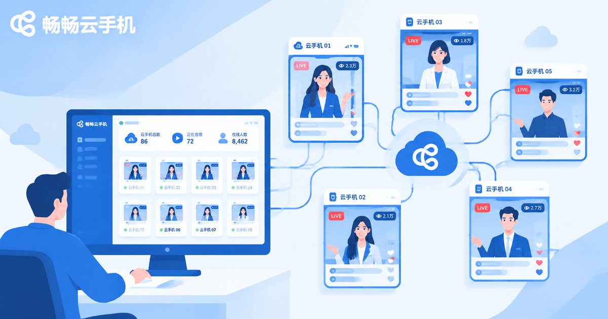 畅畅云手机多直播间批量管理示意图