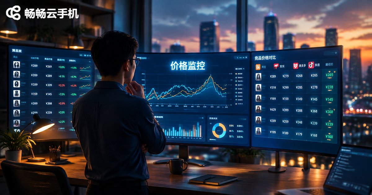 价格监控数据采集场景:运营人员在大屏前查看实时价格曲线