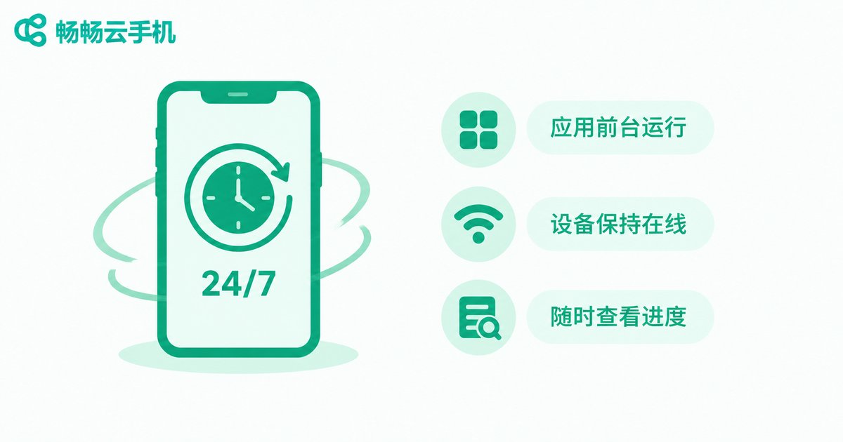 云手机挂机三步设置示意图