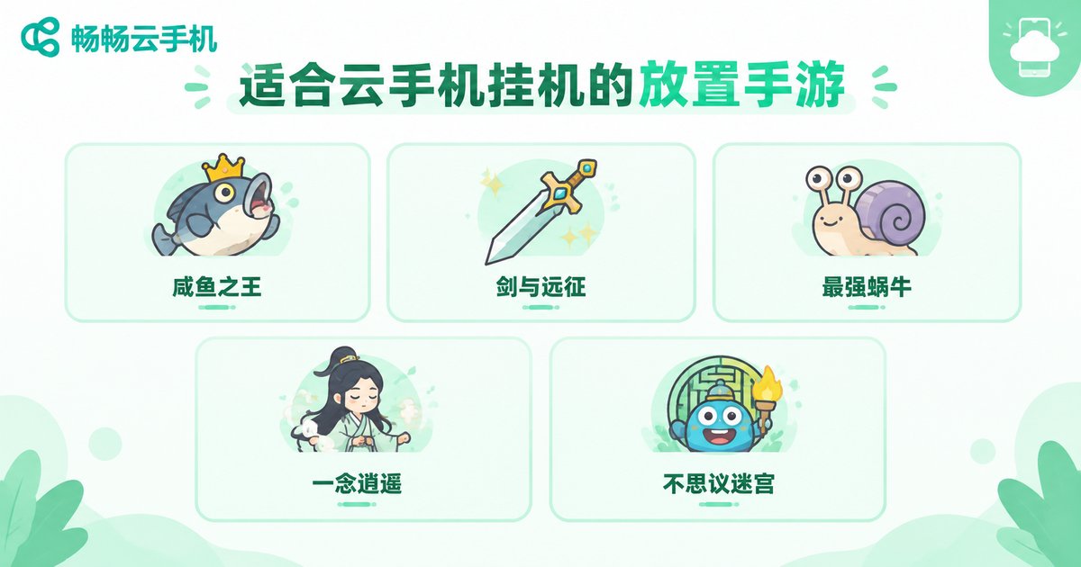 适合云手机挂机的五款放置手游信息图