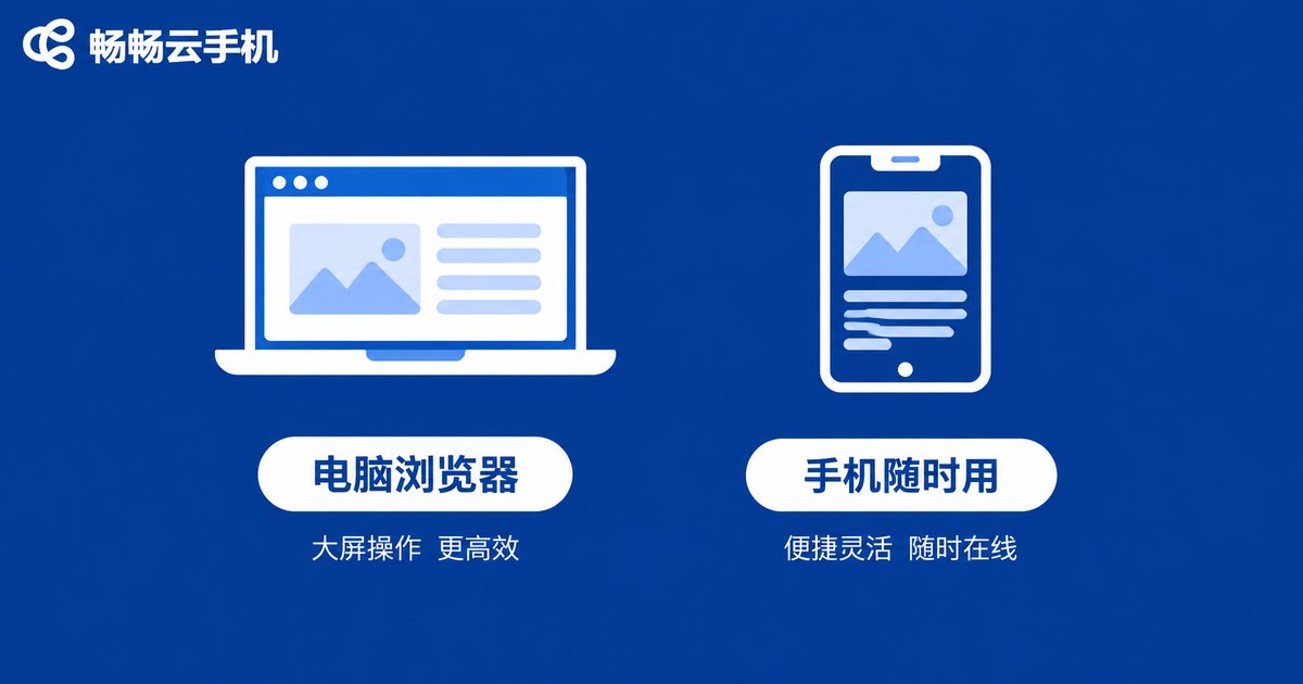 云手机网页版与客户端对比信息图