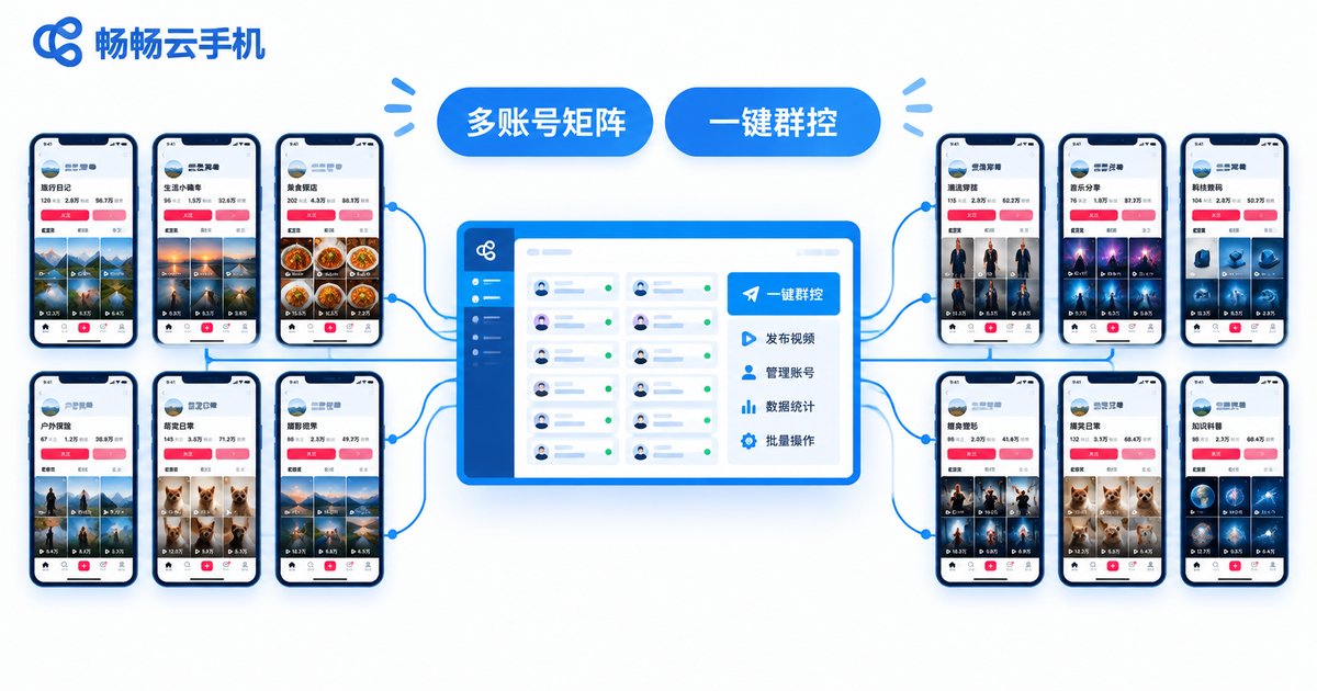 云手机多账号矩阵管理示意图