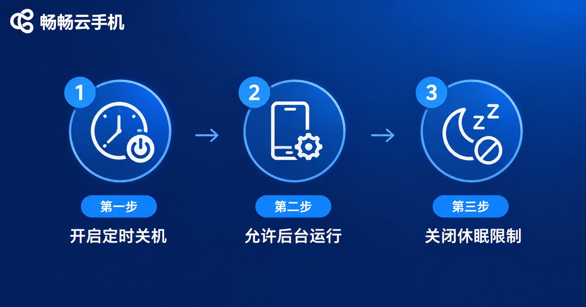 鸿蒙云手机闲置自动关机三步设置图解