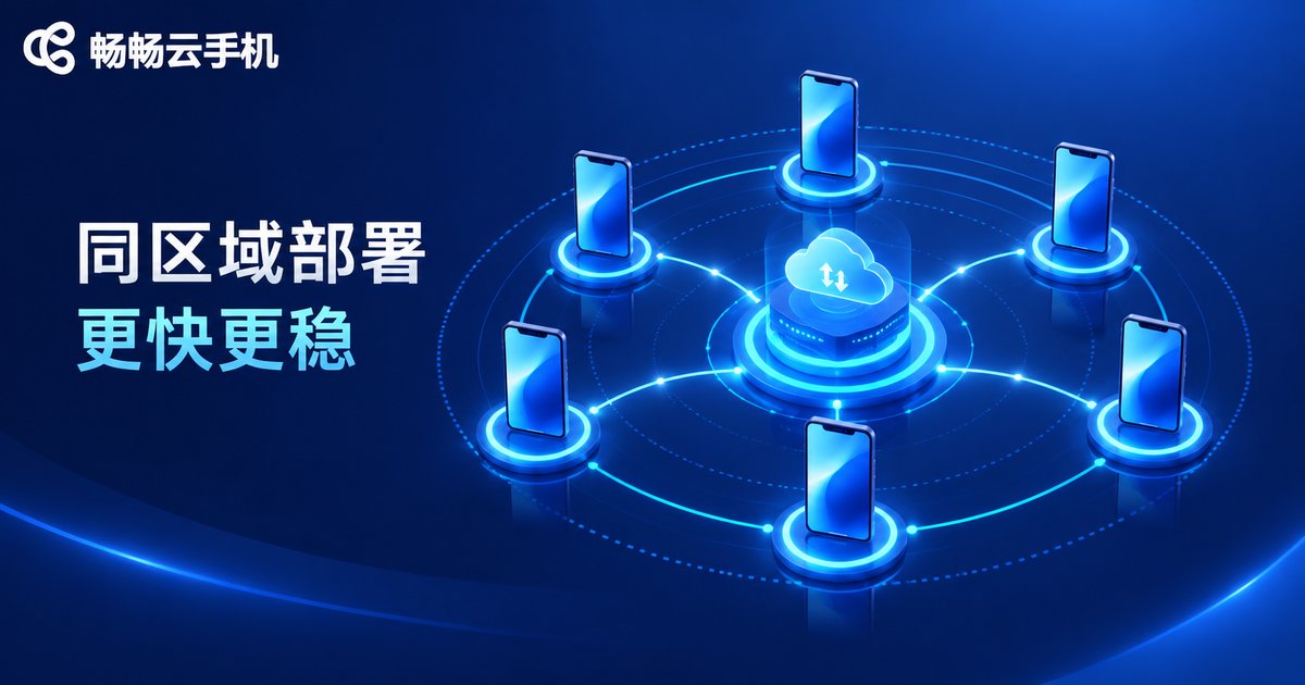 畅畅云手机同区域部署优势示意图