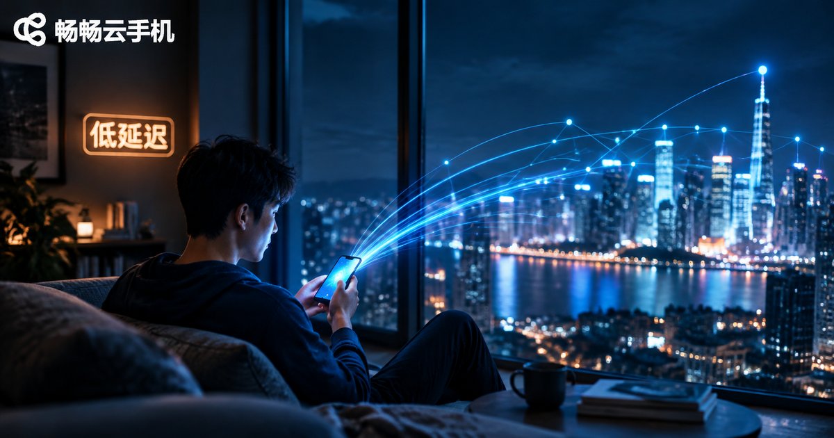 夜晚城市背景下体验低延迟云手机