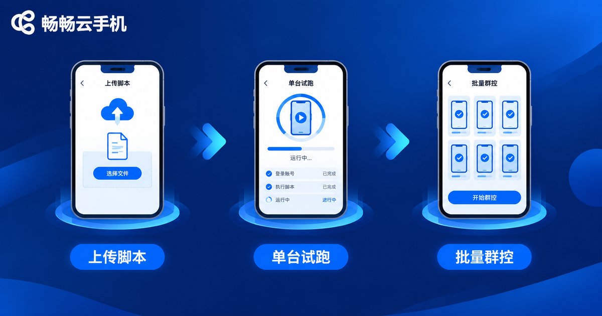 脚本迁移畅畅云手机三步流程图