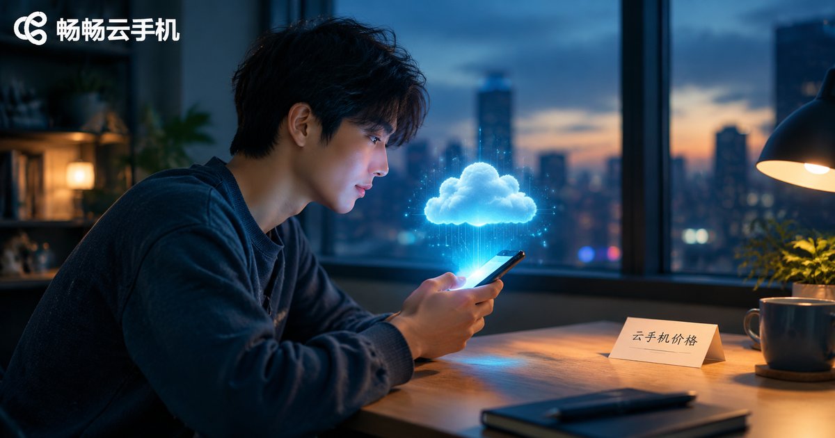云手机价格场景图:手机中升起的云朵光影